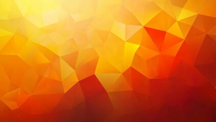 Poster - Orange yellow red geometric low-poly background
