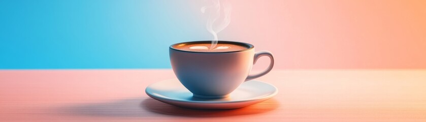 Invigorating coffee cup on rustic wooden table, a cozy morning brew steaming