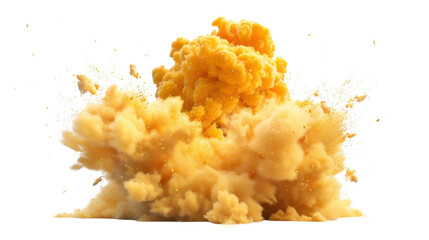 Poster - Gold dust and orange smoke exploding on transparent background