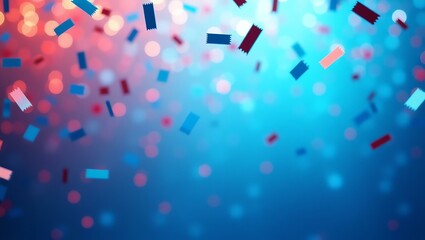 Wall Mural - blue confetti vibrant mood celebration explosion on gradient party colors background