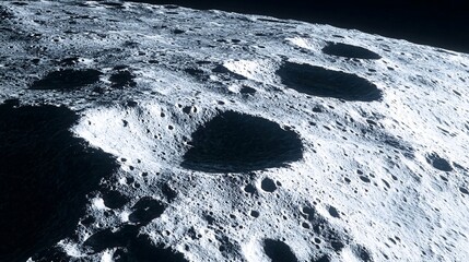 moon surface craters, space exploration, celestial body, dark background, scientific research