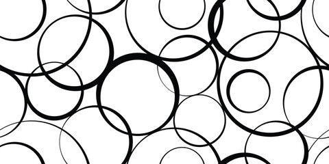 Wall Mural - Seamless patterns, rings of different sizes, isolated on a white background