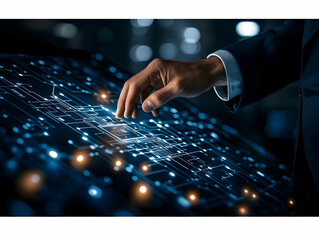 Poster - Hand interacts with digital circuit display