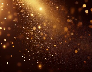 Wall Mural - Golden shimmer dust on a deep chocolate brown abstract background