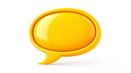 Poster - Glossy yellow speech bubble floating on white background