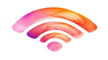 Aufkleber - Wifi symbol showing internet connection using watercolor painting technique