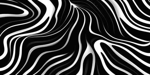 Aufkleber - Black and white stripes creating wavy and flowing pattern