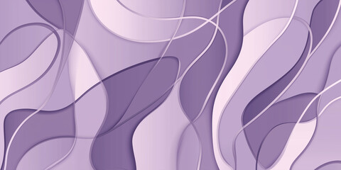 Aufkleber - Purple abstract background with flowing lines and organic shapes creating a dynamic composition