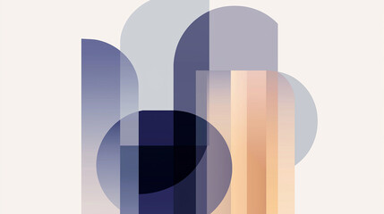 Aufkleber - Abstract composition featuring interlocking geometric shapes creating modern and stylish design