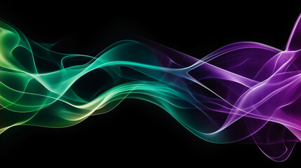 Aufkleber - Colorful smoke creating abstract wavy pattern on black background