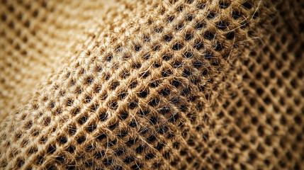 Poster - Close-up of burlap fabric revealing intricate woven texture