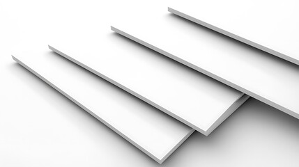 Poster - White Rectangular Planes Arranged in Abstract Formation