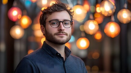 confident smiling male professional software developer or computer engineer posing for an editorial 