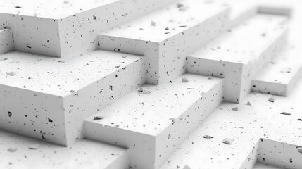 Poster - Abstract White Geometric Structure with Speckles