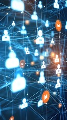 Poster - Global Network Connectivity: A Visual Representation of Interconnectedness and Digital Communication.