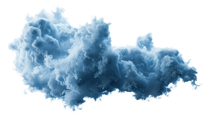 Poster - Blue smoke cloud forming on transparent background