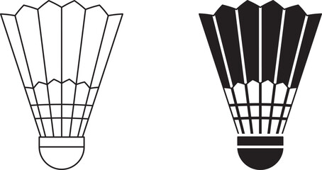 Wall Mural - outline silhouette shuttlecock icon set