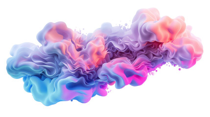 Poster - Colorful abstract smoke cloud floating on transparent background