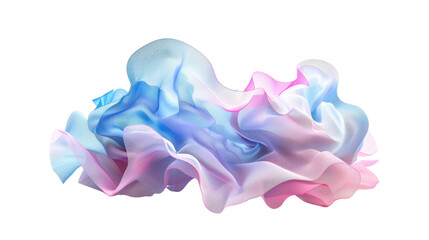 Poster - Pastel colored transparent cloth flowing in the air