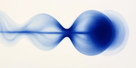 Aufkleber - Blue wavy lines creating concentric circles abstract design