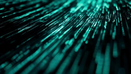 Aufkleber - Abstract Teal Digital Stream: Data Flow Visualization