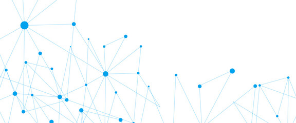 Fototapete - Abstract connecting the dots and blue lines geometric graphic background 