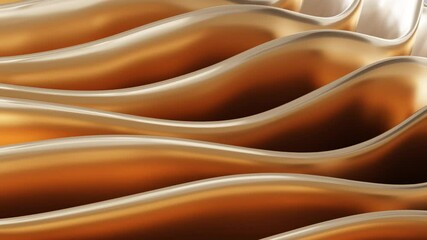 Poster - Abstract Wavy Metallic Texture in Gold and Bronze 4k 60 pfs looping video