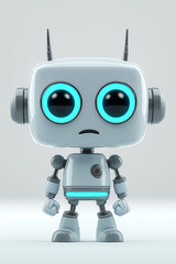 Poster - Cute robot standing and showing artificial intelligence technology