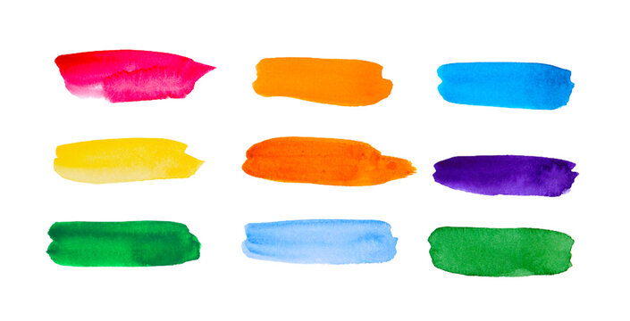 Wall Mural -  - watercolor, painted color samples on white paper