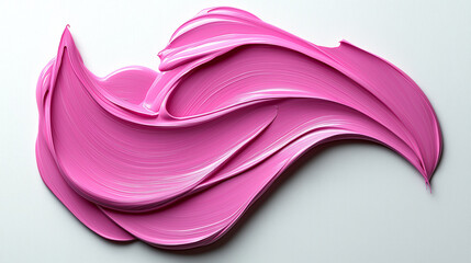 Aufkleber - Pink paint stroke creating dynamic shapes on white background