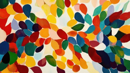Wall Mural - vivid fluid cell patterns - abstract acrylic painting on white background
