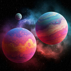 Wall Mural - planet in dark space. Abstract planets and space background.