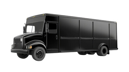 Poster - Black delivery truck isolated on transparent background
