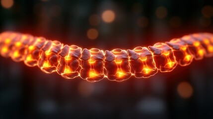 Poster - Glowing Cellular Structure: Microscopic View of Energy and Life