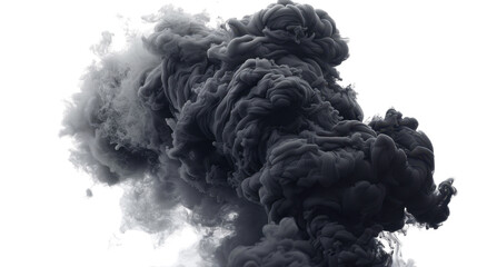 Poster - Dark gray ink cloud spreading in transparent water