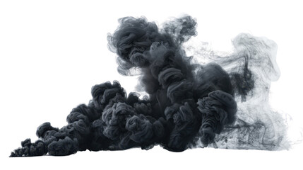 Poster - Ink cloud swirling in water creating abstract shapes, with transparent background