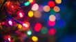 © Generative AI - Vibrant Festive Christmas Lights Bokeh Background in Multicolored Holiday Celebration : Generative AI
