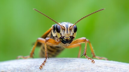 Poster - Detailed CloseUp of Black and Orange Wasp with Prominent Features : Generative AI