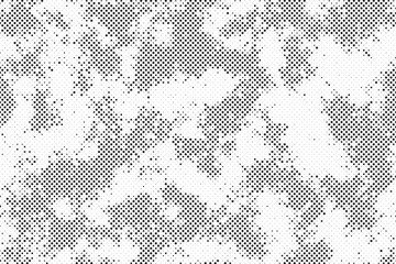 Poster - Black and White Dots, Halftone effect. Gradient. Abstract Halftone Grunge Background.
