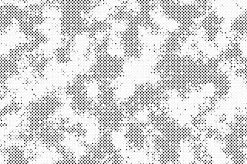 Aufkleber - Black and White Dots, Halftone effect. Gradient. Abstract Halftone Grunge Background.
