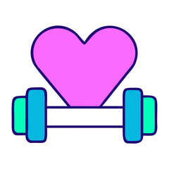 Poster - Heart Shaped Dumbbell Icon