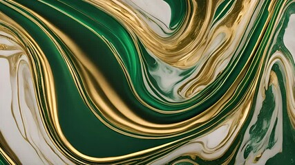 Poster - Abstract Green And Gold Marble Texture Background