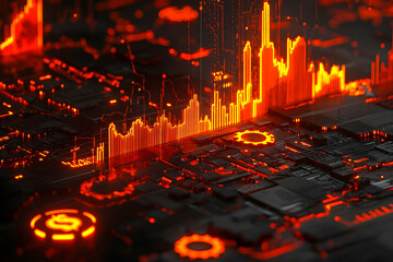 Poster - Stock Market Data on Circuit Board