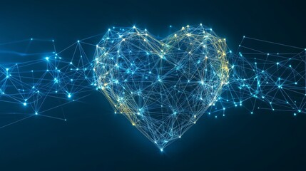 Poster - Networked Heart Abstract Digital Love Connection