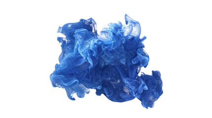 Poster - Blue ink cloud spreading in transparent water with alpha channel