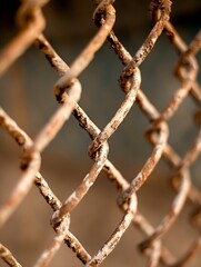 Poster - Rusty ChainLink Fence with Vintage Aesthetic and Textured Detail : Generative AI