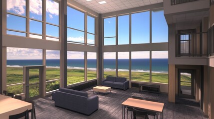 Canvas Print - Ocean View Lounge Modern Architectural Design