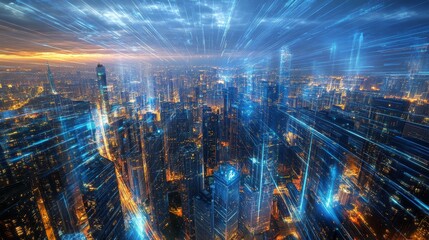 Poster - High-tech data center with server racks, modern computing infrastructure, advanced servers and network equipment, digital transformation, cloud computing, and data storage technology
