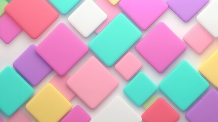 Poster - Pastel Colored Square Shapes Abstract Background