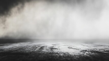Aufkleber - Moody Atmospheric Empty Landscape with Fog and Overcast Skies : Generative AI